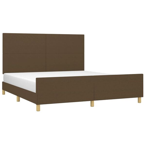 vidaXL Cadre de lit sans matelas marron fonc&eacute; 180x200 cm tissu