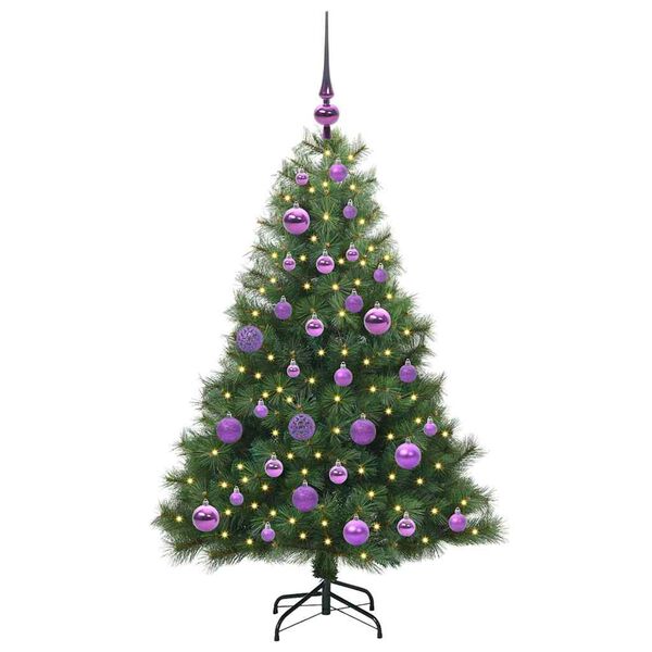 vidaXL Sapin de No&euml;l artificiel avec 150 LED Vert 120 cm PE et PVC