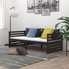 vidaXL Lit de repos avec matelas 90x200 cm Noir Bois de pin massif