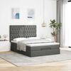 VidaXL Cadre de lit ottoman avec matelas gris fonc&eacute; 140x190 cm tissu