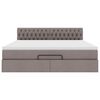 VidaXL Cadre de lit ottoman avec matelas taupe 180x200 cm tissu