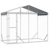 vidaXL Chenil d'ext&eacute;rieur pour chiens avec toit argent&eacute; 3x1,5x2,5 m
