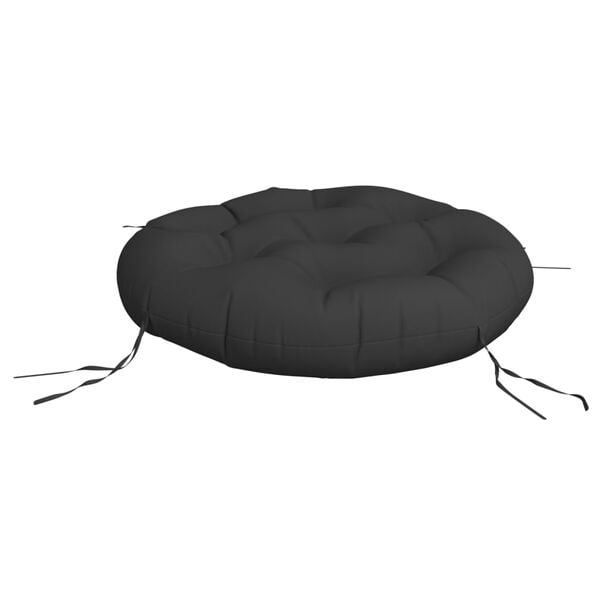 vidaXL Coussin rond noir &Oslash; 60 x11 cm tissu oxford