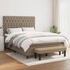vidaXL Sommier &agrave; lattes de lit avec matelas Taupe 140x200 cm Tissu