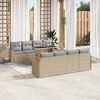 vidaXL Ensemble de canapé de jardin 7 pcs Beige et gris polyrotin