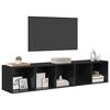 vidaXL Ensemble de meubles TV 2 pcs Ch&ecirc;ne noir Bois d'ing&eacute;nierie