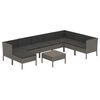 vidaXL Salon de jardin 9 pcs avec coussins R&eacute;sine tress&eacute;e Gris
