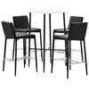 vidaXL Ensemble de bar 5 pcs Similicuir Noir