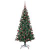 vidaXL Sapin de Noël artificiel pré-éclairé Vert 180 cm PVC et métal