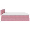 vidaXL Cadre de lit ottoman avec matelas rose 200x200 cm velours