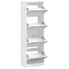 vidaXL Armoire à chaussures 4 tiroirs rabattables blanc 60x34x187,5 cm