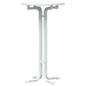 vidaXL Table de bar blanc &Oslash;60x110 cm bois d'ing&eacute;nierie et acier