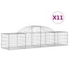 vidaXL Paniers à gabions arqués 11 pcs 200x50x40/60 cm fer galvanisé