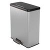 Curver Poubelle double &agrave; p&eacute;dale Deco 26L+26L Argent&eacute;