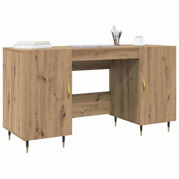 vidaXL Bureau chêne artisanal 140 x 50 x 75 cm Bois d'ingénierie