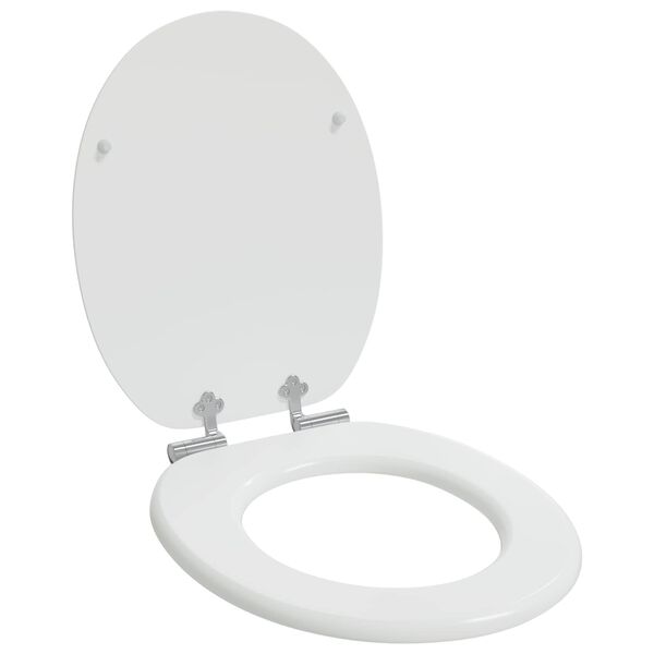 vidaXL Si&egrave;ge de toilette &agrave; fermeture douce Blanc 44 x 38 cm