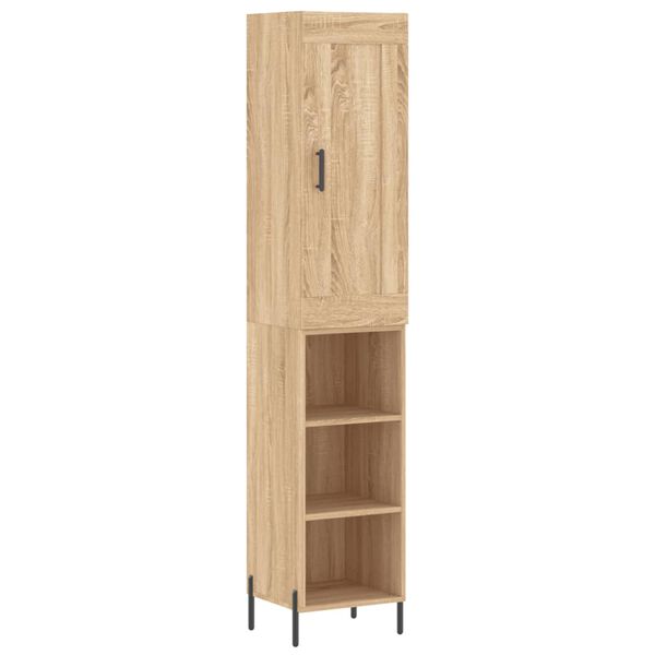 vidaXL Buffet haut Ch&ecirc;ne sonoma 34,5x34x180 cm Bois d'ing&eacute;nierie
