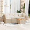 vidaXL Salon de jardin avec coussins 5 pcs beige r&eacute;sine tress&eacute;e