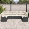 vidaXL Ensemble de canap&eacute; de jardin 9 pcs Noir et Blanc polyrotin