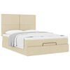 VidaXL Cadre de lit ottoman avec matelas cr&egrave;me 140x190 cm tissu