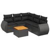 vidaXL Salon de jardin 6 pcs avec coussins noir r&eacute;sine tress&eacute;e