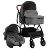 vidaXL Poussette pour b&eacute;b&eacute; 3-en-1 Gris clair et noir Acier