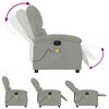 vidaXL Fauteuil inclinable électrique de massage gris clair velours