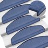 vidaXL Tapis d'escalier 10 pi&egrave;ces 65 x 24 x 4 cm Bleu Demi-rond Grand