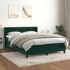 vidaXL Sommier &agrave; lattes de lit et matelas Vert fonc&eacute; 140x190cm Velours