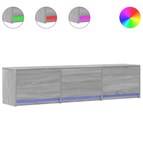 vidaXL Meuble TV Gris Sonoma 165 x 34 x 40 cm Bois d'ing&eacute;nierie