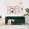 vidaXL Canapé Chesterfield avec traversins 2 places vert foncé velours