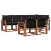 vidaXL Ensemble de canap&eacute;s d'ext&eacute;rieur 7 pcs Naturel et Noir