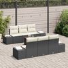 vidaXL Ensemble de canap&eacute; de jardin avec coussin 7 pcs Noir polyrotin