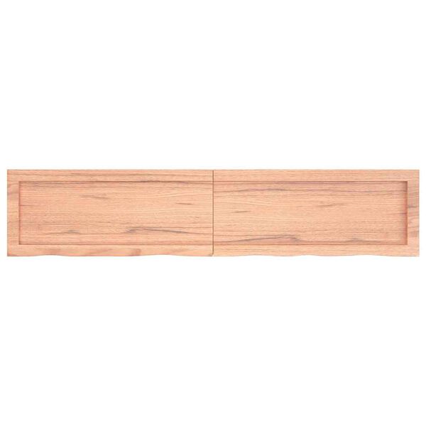 vidaXL Comptoir de salle de bain marron 140x30x(2-4) cm bois trait&eacute;