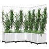 vidaXL Jardini&egrave;re avec treillis Blanc 120x120x136 cm PP