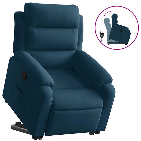 vidaXL Fauteuil inclinable bleu velours