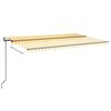 vidaXL Auvent automatique capteur de vent/LED 500x300cm Jaune et blanc