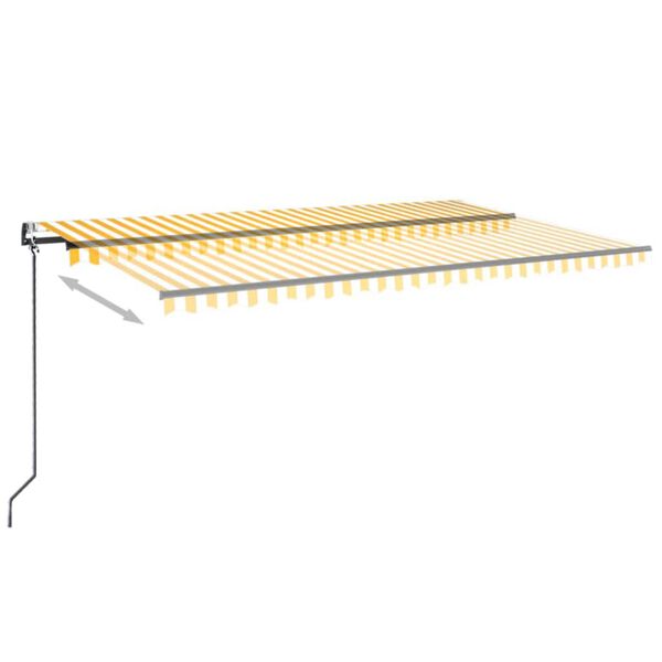 vidaXL Auvent automatique capteur de vent/LED 500x300cm Jaune et blanc