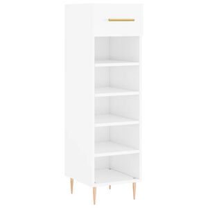 vidaXL Armoire &agrave; chaussure Blanc brillant 30x35x105 cm Bois ing&eacute;nierie