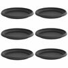 vidaXL Plateau &agrave; fleurs rond 6 pcs Noir &Oslash; 14 x 2 cm Plastique