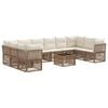 vidaXL Ensemble de canap&eacute; de jardin 11 pcs Beige polyrotin
