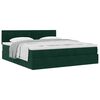 vidaXL Cadre de lit ottoman avec matelas vert fonc&eacute; 200x200 cm velours