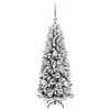 vidaXL Sapin de No&euml;l artificiel avec 150 LED avec support Blanc 120 cm