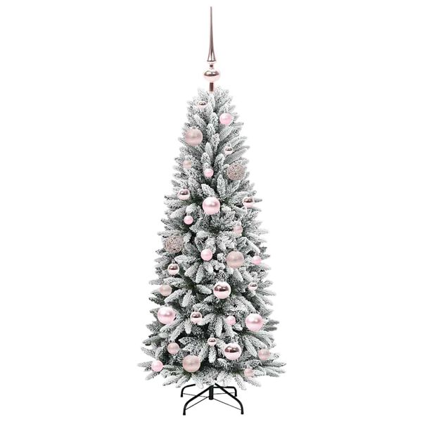 vidaXL Sapin de No&euml;l artificiel avec 150 LED avec support Blanc 120 cm