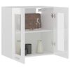 vidaXL Vitrine suspendue "Lyon" Blanc brillant 60 x 31 x 60 cm Bois d'ing&eacute;nierie