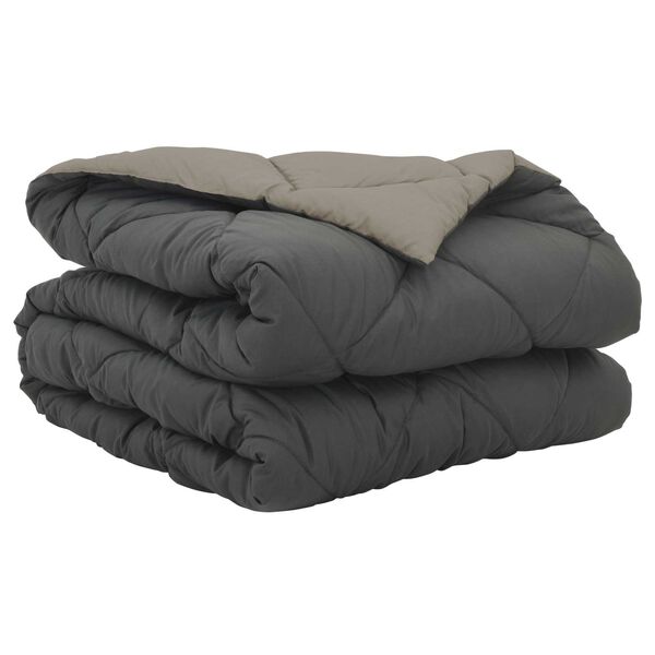 vidaXL Duvet d'&eacute;t&eacute; simple Gris clair et anthracite 220 x 140 cm