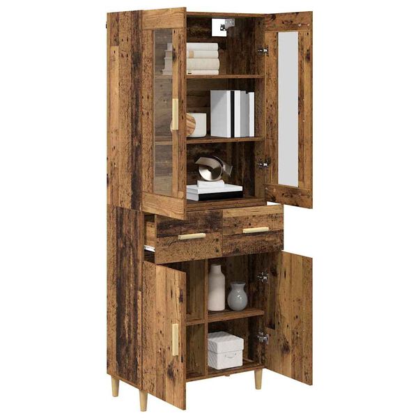 vidaXL Haut Armoire Bois Ancien 69,5 x 34 x 180 cm Bois d'ing&eacute;nierie