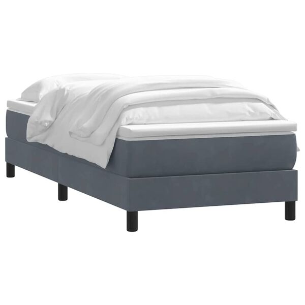 vidaXL Sommier à lattes de lit et matelas gris foncé 80x210 cm velours