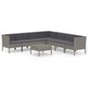 vidaXL Salon de jardin 8 pcs avec coussins r&eacute;sine tress&eacute;e gris