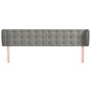 vidaXL Tête de lit avec oreilles Gris clair 183x23x78/88 cm Velours
